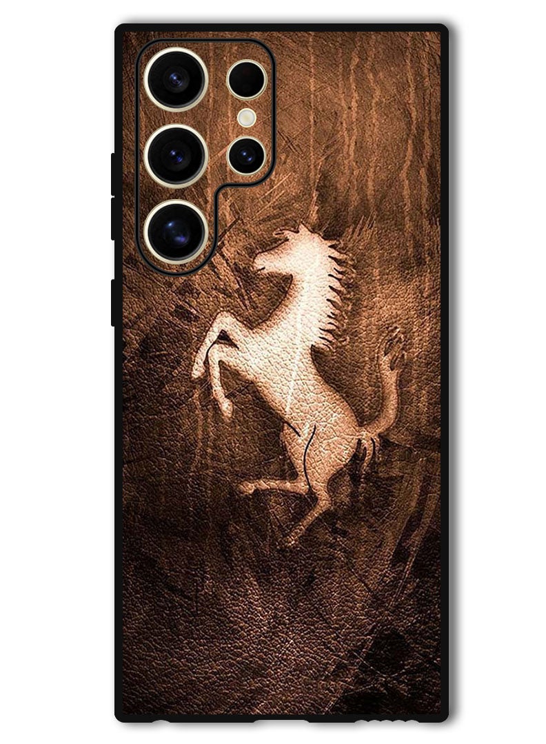 Theodor حافظة واقية مضادة للخدش والصدمات لهاتف سامسونج جالاكسي S24 ألترا مصنوعة من جلد الحصان - Image 1