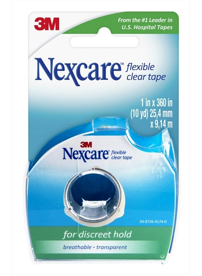 Nexcare Flexible Clear Tape, Waterproof Transparent Medical Tape, Secures Dressings and Catheter Tubing - 1 In x 10 Yds, 1 Roll of Tape - Image 2