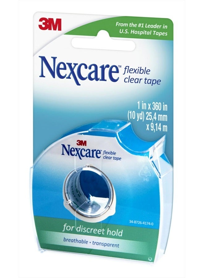 Nexcare Flexible Clear Tape, Waterproof Transparent Medical Tape, Secures Dressings and Catheter Tubing - 1 In x 10 Yds, 1 Roll of Tape - Image 3