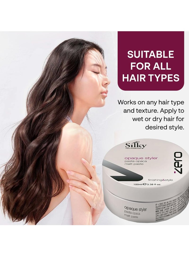 SILKY Zero Opaque Styler - Flexible & Strong Hold Hair Wax for Wet & Dry Hair - Versatile Hair Styling Wax for All Hair Type - Organic Hair Wax for Natural & Smooth Finish - 100ml - Image 2