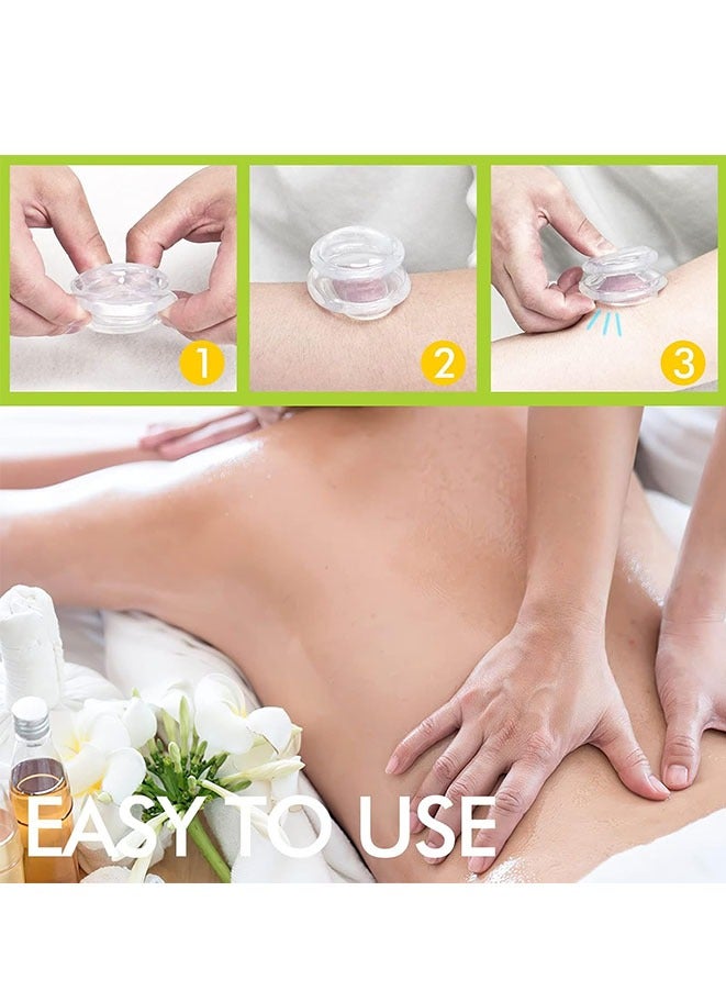 مويكسين مجموعة العلاج بالحجامة بثلاثة أحجام - استوديو العلاج بالحجامة الاحترافي ومجموعة الحجامة المصنوعة من السيليكون للاستخدام المنزلي، شفط أقوى، مناسبة للتدليك العضلي اللفافي، والعضلات، والأعصاب، وآلام المفاصل - Image 5