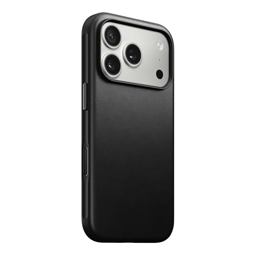 NOMAD Modern Leather Case Black Compatible with iPhone 17 Pro Leather Magsafe Charging Compatible Phone Case for iPhone 17 Pro - Image 1