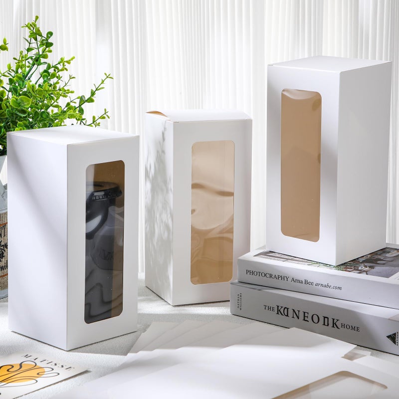 ReliThick 24 Pcs Tumbler Gift Box Tumbler Boxes with Window, White Gift Box for 16-24oz Tumblers Water Bottle Boxes for Gifts Wrapping Packaging - Image 2