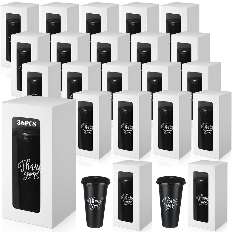 ReliThick 24 Pcs Tumbler Gift Box Tumbler Boxes with Window, White Gift Box for 16-24oz Tumblers Water Bottle Boxes for Gifts Wrapping Packaging - Image 1