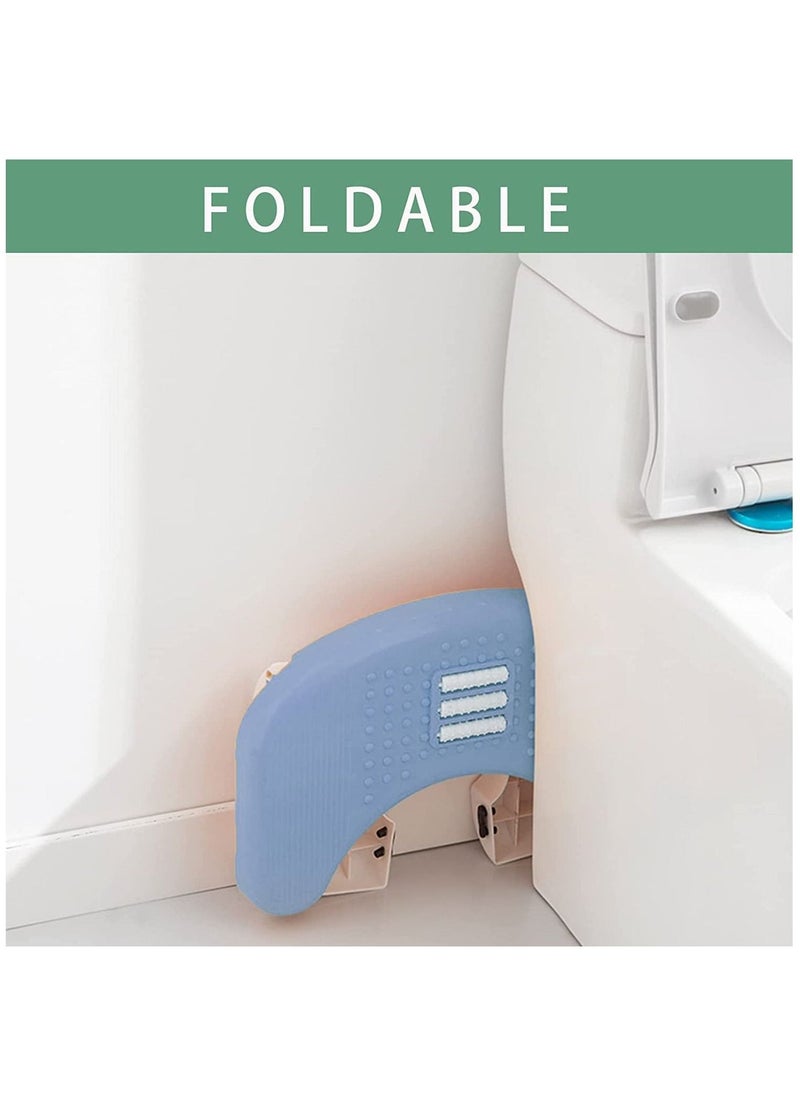 Loquat Toilet Step Stool, Foldable Potty Stool with Massage Roller, Non Slip Compact Bathroom Stool for for Adults Children (Blue) - Image 5