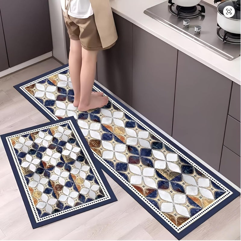 Dravizon Anti Fatigue Kitchen Rug Sets 2 Piece Non Slip Kitchen Mats for Floor Cushioned Kitchen Rugs & Mats Waterproof Comfort Standing Mat Runner for Kitchen,Home Office,Sink,Laundry (Color-3) - Image 4