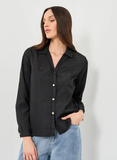 ستايلي قميص بأزرار وأكمام طويلة مطبوع