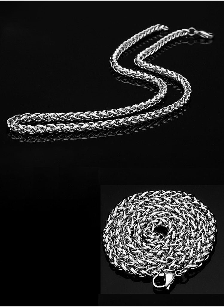 Titanium steel chain necklace for men and women silver necklace, fashionable men's necklace 65cm long, 4mm thick  - Image 1