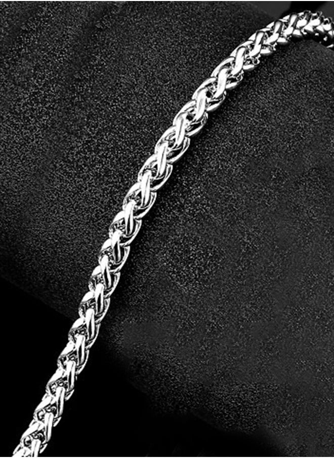 Titanium steel chain necklace for men and women silver necklace, fashionable men's necklace 65cm long, 4mm thick  - Image 5