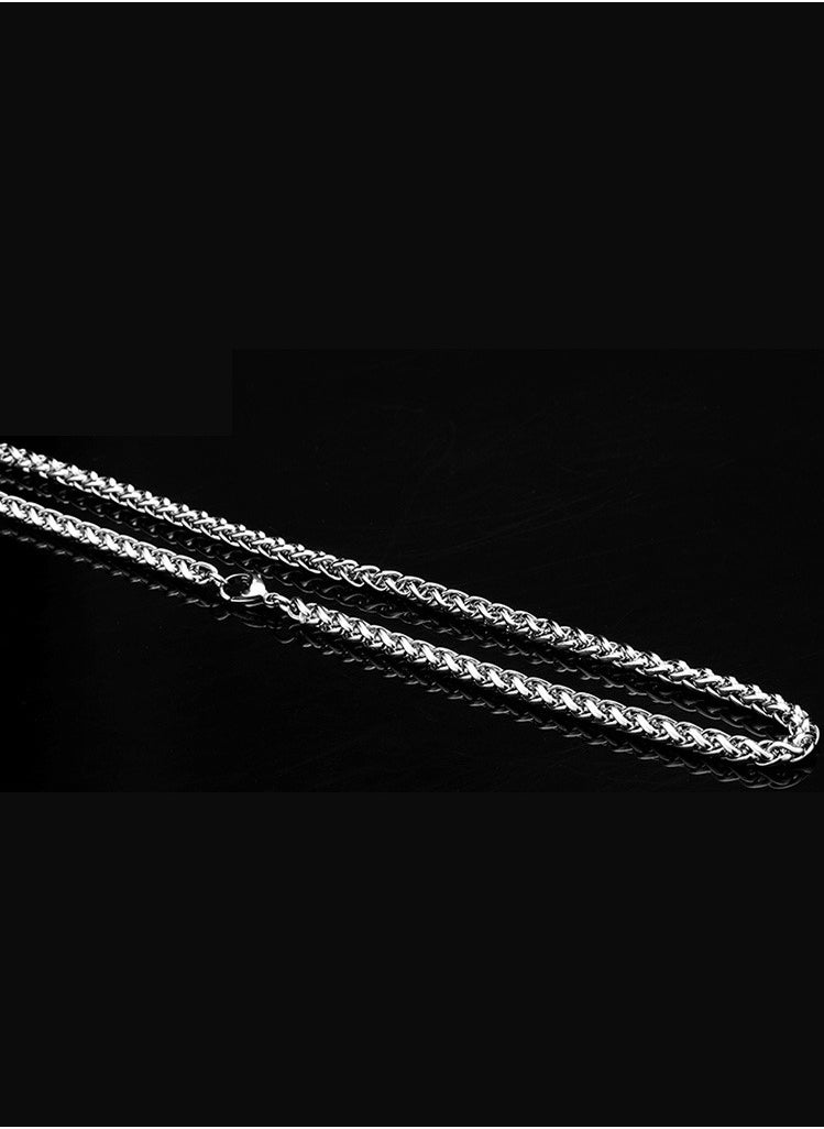 Titanium steel chain necklace for men and women silver necklace, fashionable men's necklace 65cm long, 4mm thick  - Image 4