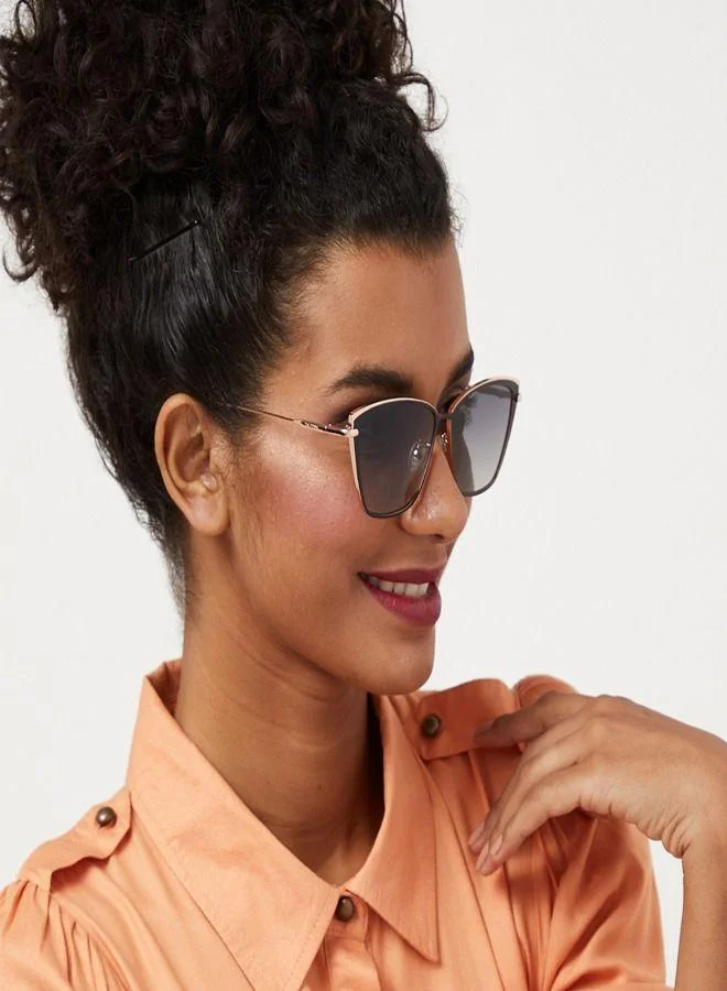 30Sundays 30Sundays SUPER CHIC Women's Cat Eye Sunglasses, Black/Gray