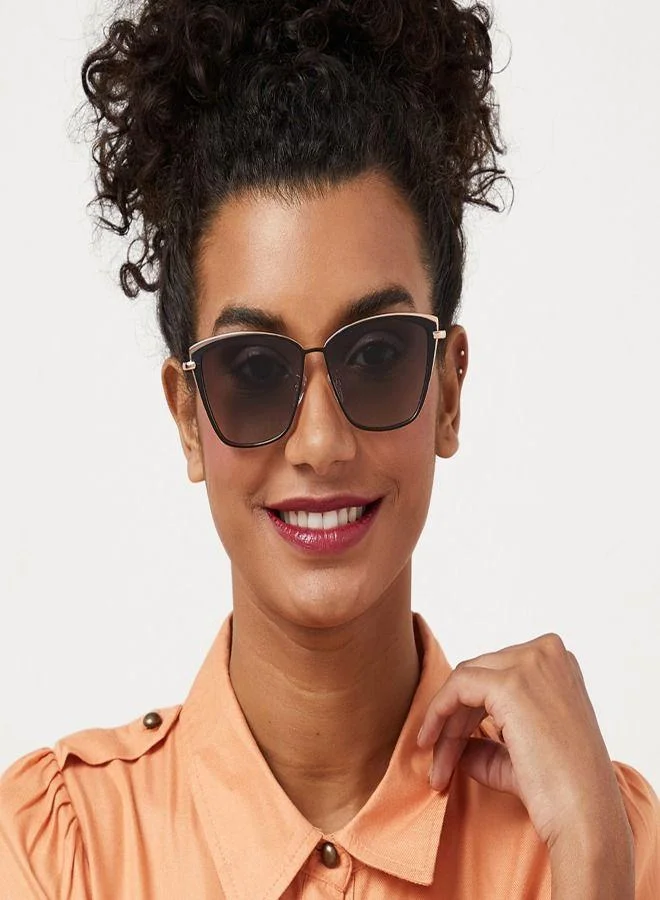 30Sundays 30Sundays SUPER CHIC Women's Cat Eye Sunglasses, Black/Gray