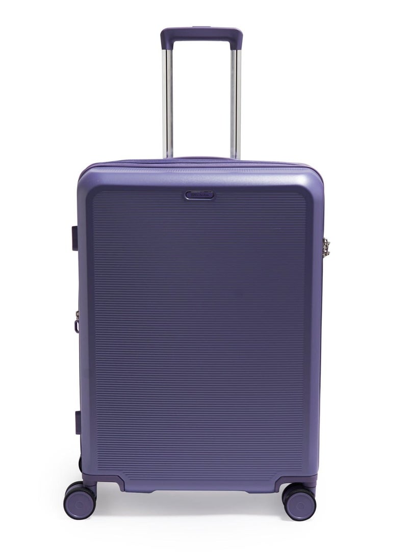 Echolac Sense 67cm Hardcase Expandable 4 Double Wheel Check-In Luggage Trolley Purple - Image 1