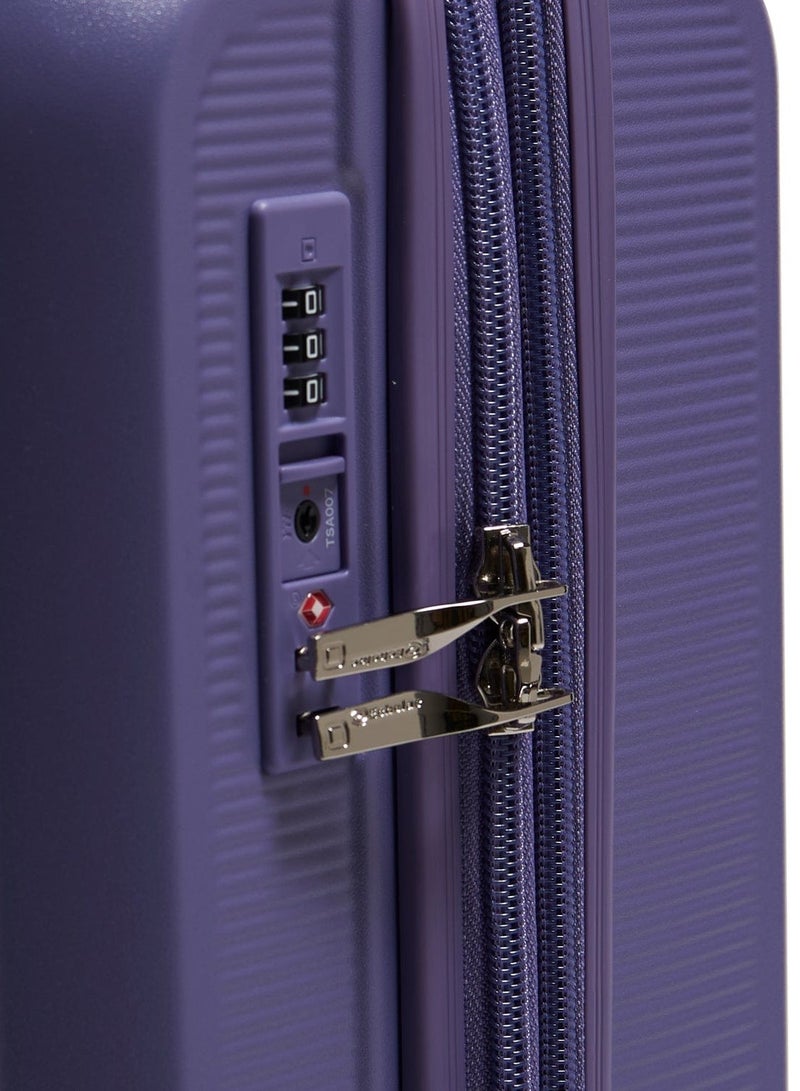 Echolac Sense 67cm Hardcase Expandable 4 Double Wheel Check-In Luggage Trolley Purple - Image 4
