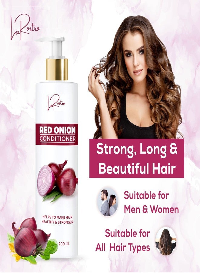 La Rostro Red Onion Conditioner With Red Onion Oil Improve Strength Of Hair Roots And Cells, Also Makes Hair Healthy And Dandruff Free And Hair Fall Control - 200ml (Pack of 3) - Image 4