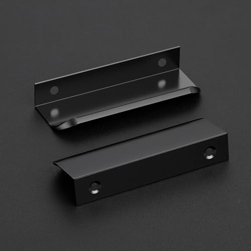 Ravinte Hardware 30 Pack Black Cabinet Handles 4 Inch 102mm Finger Edge Pulls 3 Inch Hole Center Finger Pulls for Cabinets - Image 3