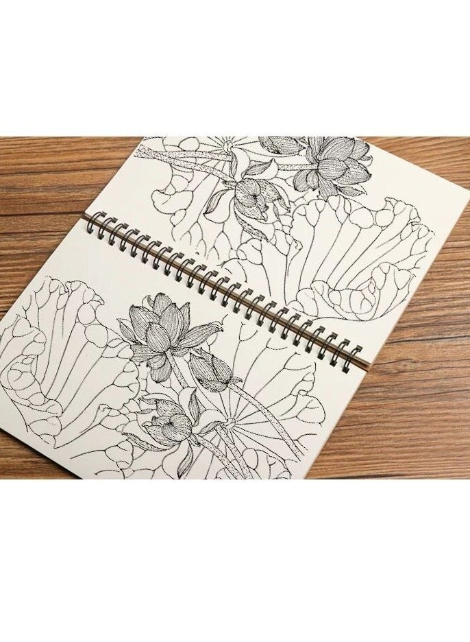 Generic 1 Piece Blank Spiral Notebook, Soft Cover, Sketch book, 100 s / 50 Sheets, 21.2*14.2cm (Black) - Image 5