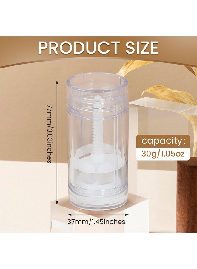RONRONS RONRONS 10 Pcs 30ml Empty Deodorant Containers Twist-up Filling Stick Clear Plastic Deodorant Bottles 1 Oz Refillable Deodorant Bottom fill Round Lip Balm Tubes for Home Travel Business Trip  - Image 2