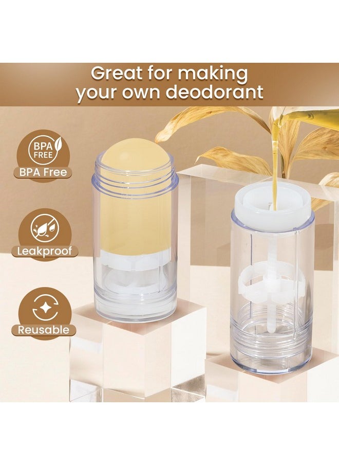 RONRONS RONRONS 10 Pcs 30ml Empty Deodorant Containers Twist-up Filling Stick Clear Plastic Deodorant Bottles 1 Oz Refillable Deodorant Bottom fill Round Lip Balm Tubes for Home Travel Business Trip  - Image 4