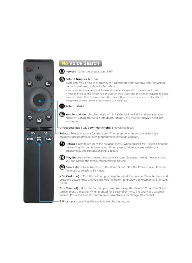 The Bros Newest Universal Remote Control for All Samsung TV Remote Compatible All Samsung Smart LED QLED UHD SUHD HDR LCD Frame Curved Solar HDTV 4K 8K 3D TVs BN59-01312A - Image 5