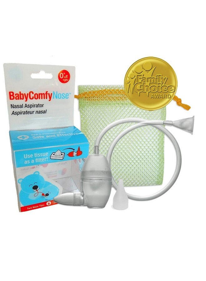 BabyComfy Nasal Aspirator - Hygienically & Safely Removes Baby’s Nasal Mucus, Clear