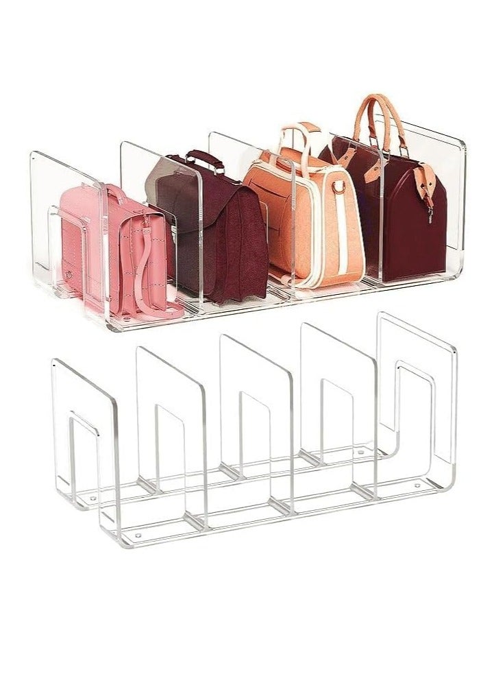 Hihonor 1PCS Clear Handbag Organizer, Plastic, Cabinet and Bookshelf Organizer for Shirt, Sweater and Books, Plastic Separator for Kitchen, Bedroom, Garage( 26*12*10.5CM) - Image 1