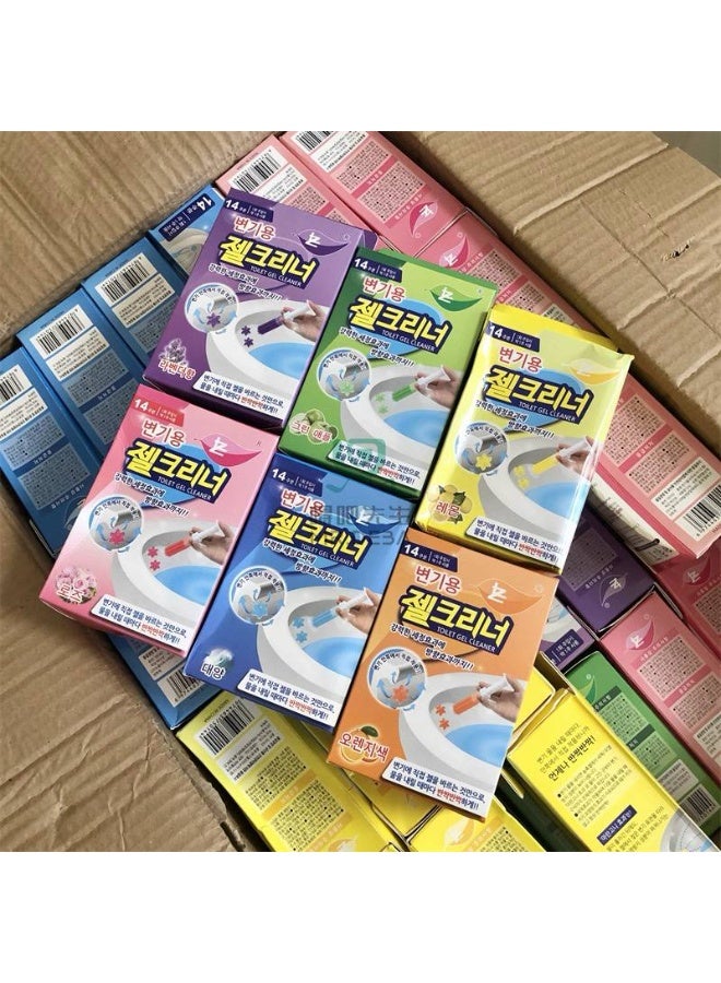 English: Toilet Cleaning Gel Stamps - 14 Flowers Per Injector | Long-Lasting Fragrance & Descaling Gel | Automatic Toilet Bowl Freshener & Disinfectant | Multi-Scent 3-in-1 Hygiene Solution. - Image 4