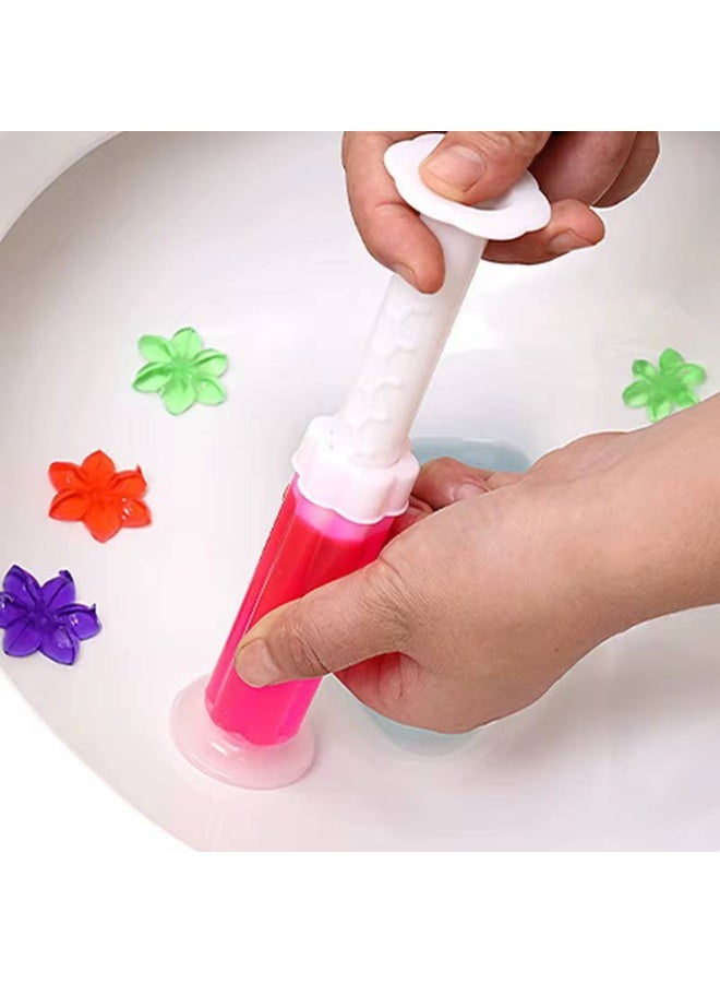 English: Toilet Cleaning Gel Stamps - 14 Flowers Per Injector | Long-Lasting Fragrance & Descaling Gel | Automatic Toilet Bowl Freshener & Disinfectant | Multi-Scent 3-in-1 Hygiene Solution. - Image 1