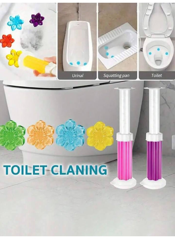 English: Toilet Cleaning Gel Stamps - 14 Flowers Per Injector | Long-Lasting Fragrance & Descaling Gel | Automatic Toilet Bowl Freshener & Disinfectant | Multi-Scent 3-in-1 Hygiene Solution. - Image 3