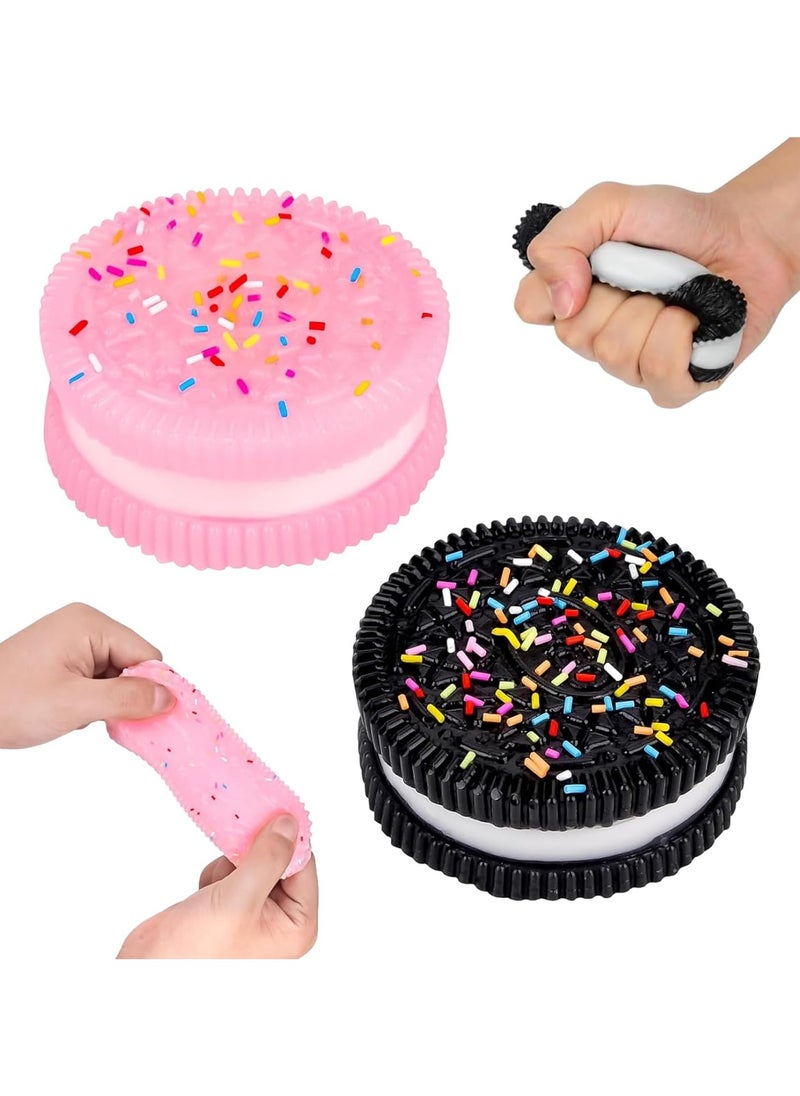 rezaulislam Squishy Toys, 2Pcs Biscuit Stress Relief Toy for Adults & Kids, Fufu Squishy, Ultra-Soft Decompression Venting Toy, Anxiety Relief Squeeze Toys, Pinching Sandwich Simulation  - Image 1