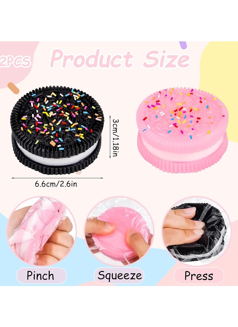 rezaulislam Squishy Toys, 2Pcs Biscuit Stress Relief Toy for Adults & Kids, Fufu Squishy, Ultra-Soft Decompression Venting Toy, Anxiety Relief Squeeze Toys, Pinching Sandwich Simulation  - Image 2