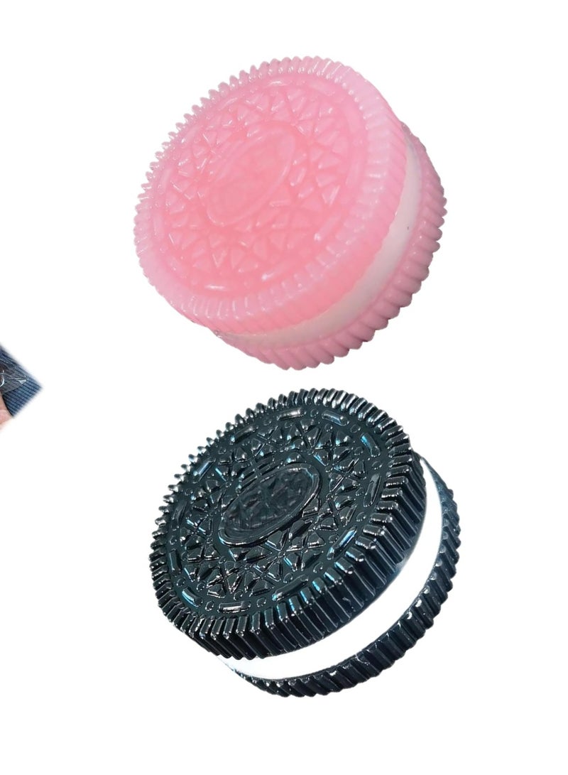 Squishy Toys, 2Pcs Biscuit Stress Relief Toy for Adults & Kids, Fufu Squishy, Ultra-Soft Decompression Venting Toy, Anxiety Relief Squeeze Toys, Pinching Sandwich Simulation  - Image 1