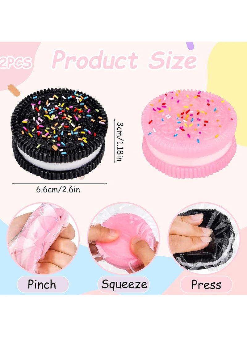 Squishy Toys, 2Pcs Biscuit Stress Relief Toy for Adults & Kids, Fufu Squishy, Ultra-Soft Decompression Venting Toy, Anxiety Relief Squeeze Toys, Pinching Sandwich Simulation  - Image 3