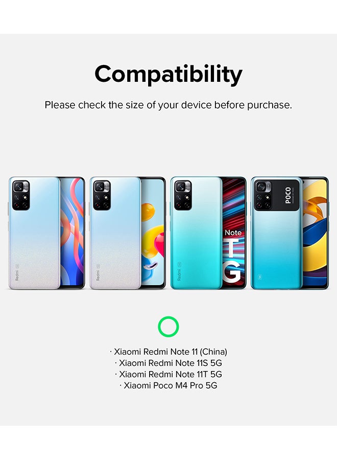 Ringke Fusion-X For Redmi Note 11S 5G / Redmi Note 11T 5G / Poco M4 Pro 5G / Note 11 Back Cover Case Transparent Hard Back Soft Flexible TPU Bumper Scratch Resistant Phone Case Camo Black - Image 2
