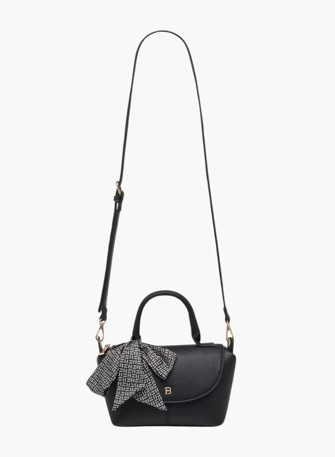 فلورا بيلا من شو إكسبرس Women Solid Crossbody Bag with Top Handle and Scarf Detail