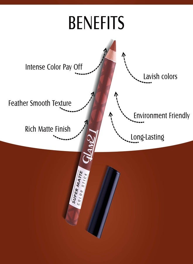 Glam 21 Glam21 Super Matte Colorstick Lipstick|Natural Wooden Lipstick | Long Lasting | Ultra Pigmented | Light Weight -3.5 Gm | 09-Maroon Melt - Image 4