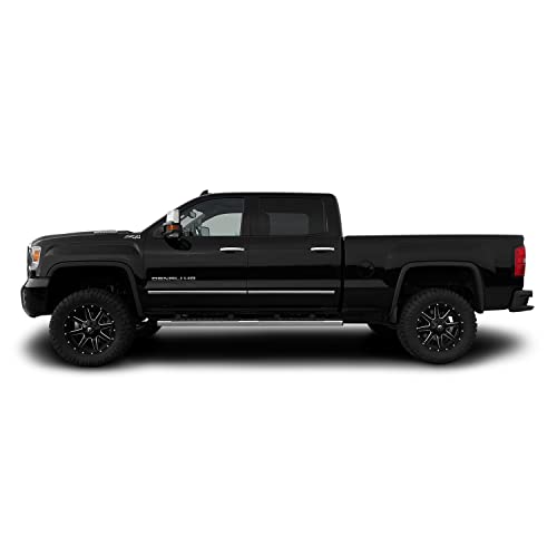 SlickMod تغطية فينيل سوداء SlickMod Chrome Delete لزخرفة نوافذ GMC Sierra 1500 2500 3500 من 2014-2019 (1. زخرفة النوافذ، أسود لامع) - Image 3
