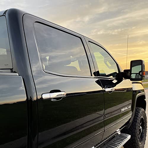SlickMod تغطية فينيل سوداء SlickMod Chrome Delete لزخرفة نوافذ GMC Sierra 1500 2500 3500 من 2014-2019 (1. زخرفة النوافذ، أسود لامع) - Image 4
