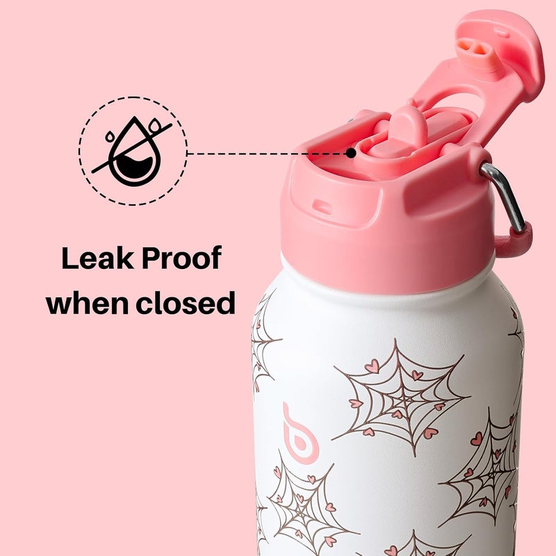 BOTTLE BOTTLE 32oz Insulated Water Bottle with Straw and Pill Box (Cupid Web) - Image 3