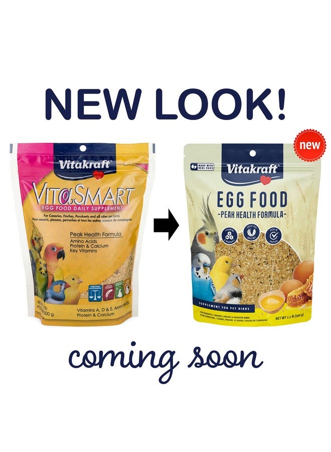 فيتاكرافت طعام البيض فيتاسمارت للطيور - مكمل يومي للببغاوات والبراكيت والكوكتيل والكناري - مكمل كالسيوم للطيور 1.1 رطل (عبوة واحدة) - Image 2