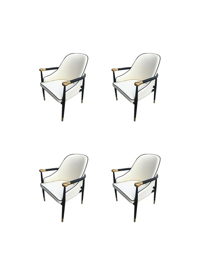 JILPHAR FURNITURE Jilphar Furniture Luxury Armrest Leather Dining Chair 1189B set of 4pcs 