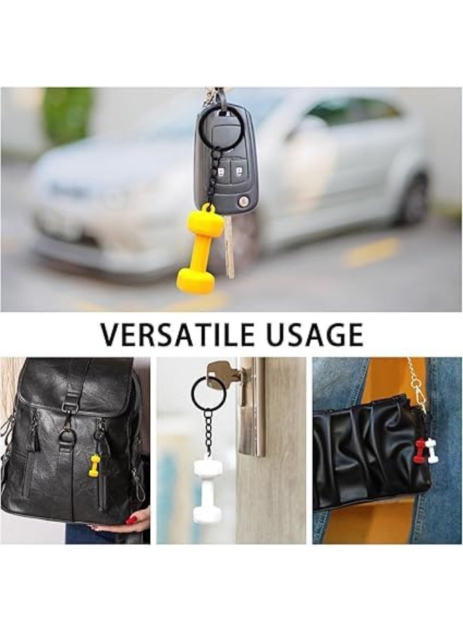 SYOSI Dumbbell Keychain, Gym Fitness Key Chain Pendant Charm for Handbag, Purse or Backpack, Key Chain Gift Set for Men and Women Fitness Enthusiasts, Workout Motivational Accessory (4 Pack, 4 Colors) - Image 3