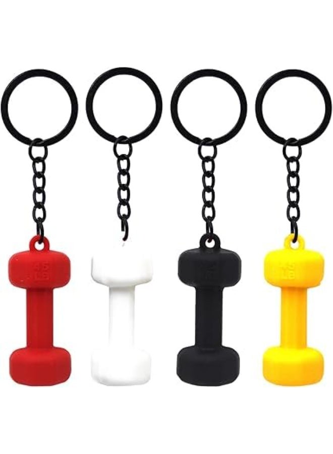 SYOSI Dumbbell Keychain, Gym Fitness Key Chain Pendant Charm for Handbag, Purse or Backpack, Key Chain Gift Set for Men and Women Fitness Enthusiasts, Workout Motivational Accessory (4 Pack, 4 Colors) - Image 1