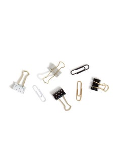 U Brands Classic Clips Set, Office Supplies, Black And White With Gold, Office Supplies, Paper And Binder Clips, 80 Count  - Image 3