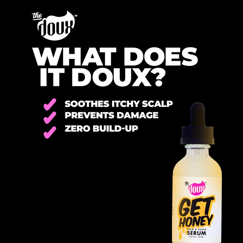 The Doux Get Honey Hair & Scalp Serum for Curly and Natural Hair â€“ Anti-Itch Treatment with Honey â€“ Lightweight Hair Oil for Dry Scalp, Frizz Control, Split Ends & Breakage Protection - Image 5