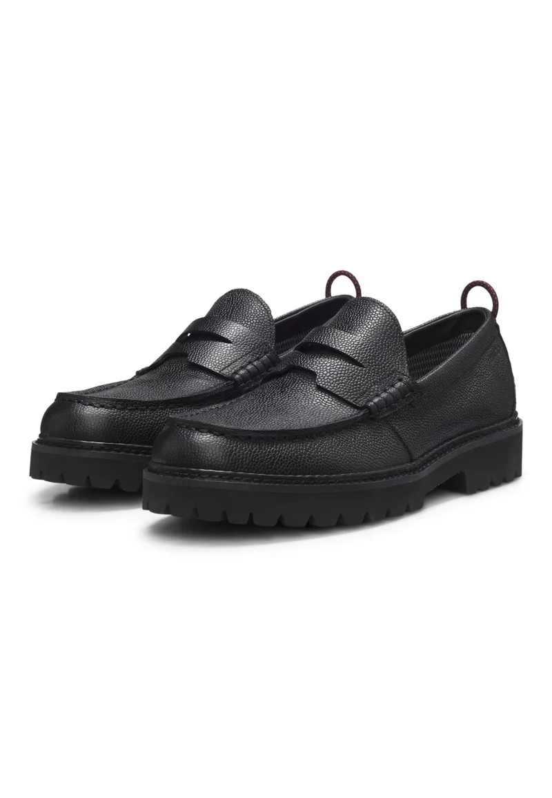 HUGO Lug-sole loafers in grained leather