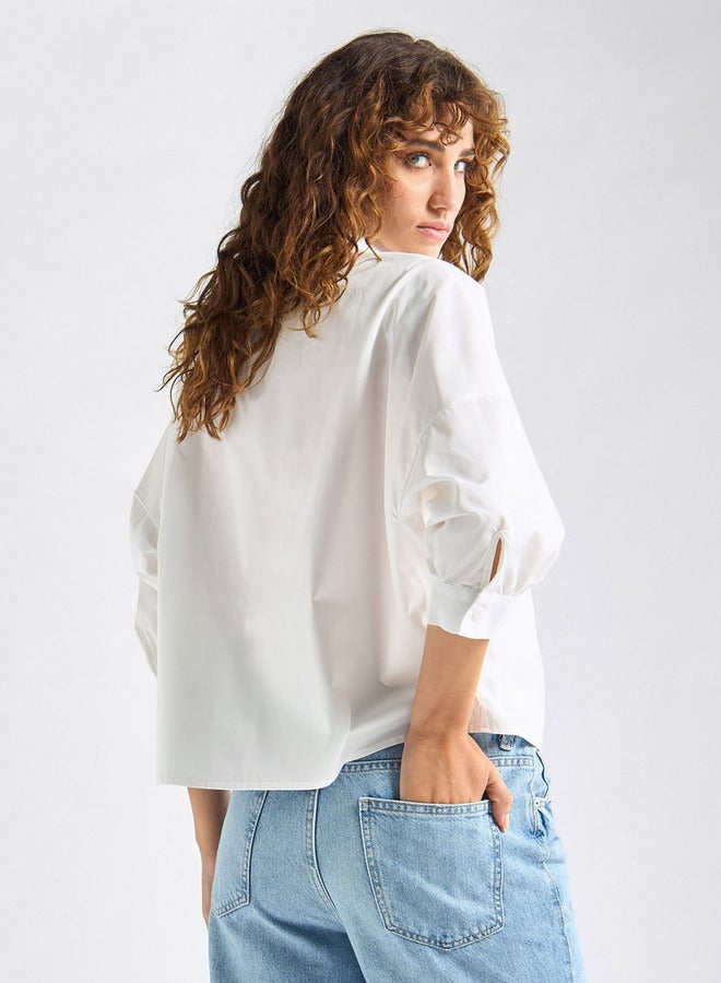 Splash FAV Solid Shirt with 3/4 Sleeves - Image 3