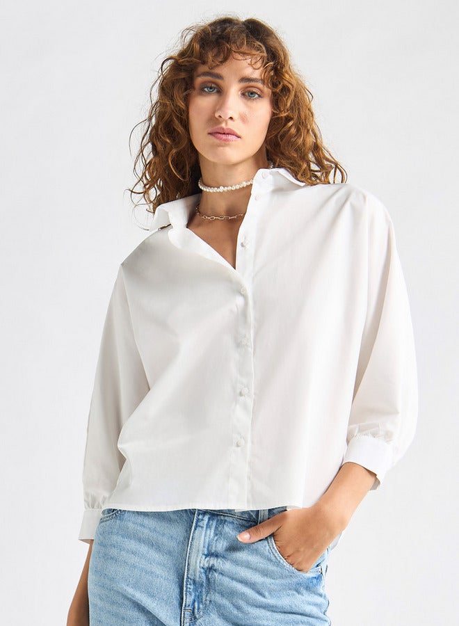 Splash FAV Solid Shirt with 3/4 Sleeves - Image 1