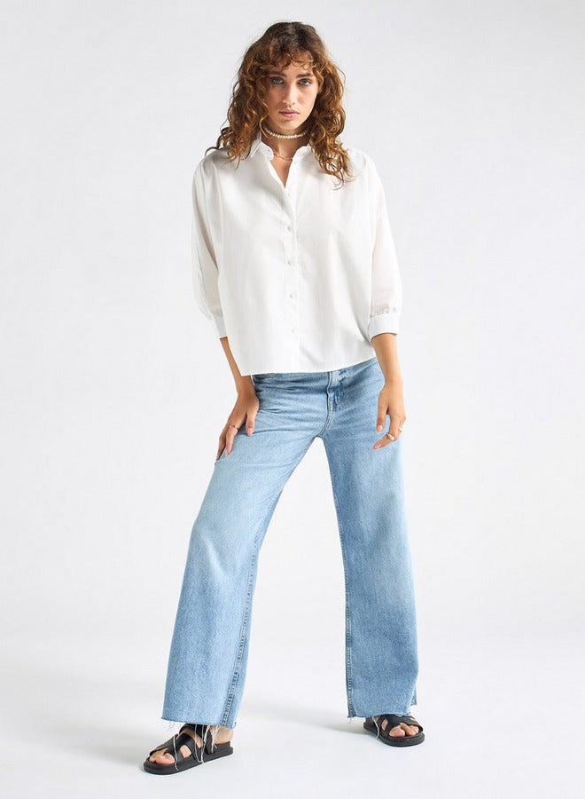 Splash FAV Solid Shirt with 3/4 Sleeves - Image 2