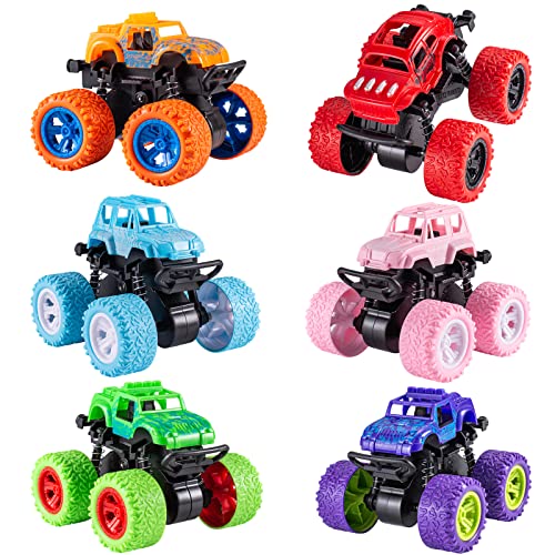 Beestech Monster Truck Toys for Kids Boys Girls Toddlers 3, 4, 5, 6, 7, 8 Years Old, Friction Powered Monster Truck Party Favor Toy Cars Vehicles, Sand Beach Toys Gifts (6 Pack) - Image 1
